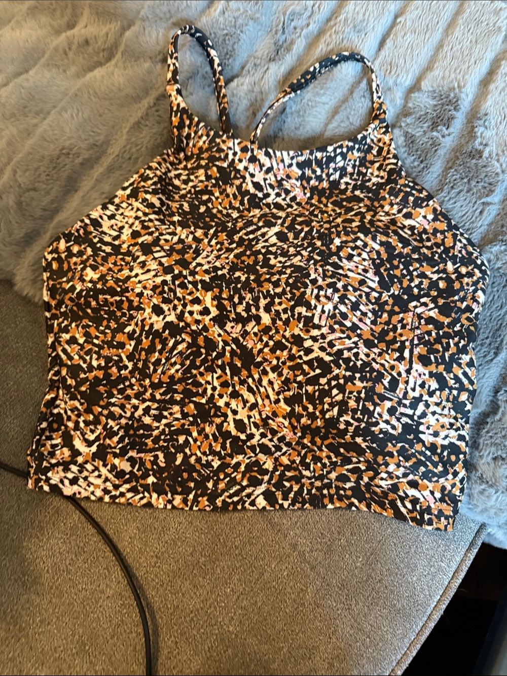 Old Navy Black, Tan & Cream Printed Cami Tank